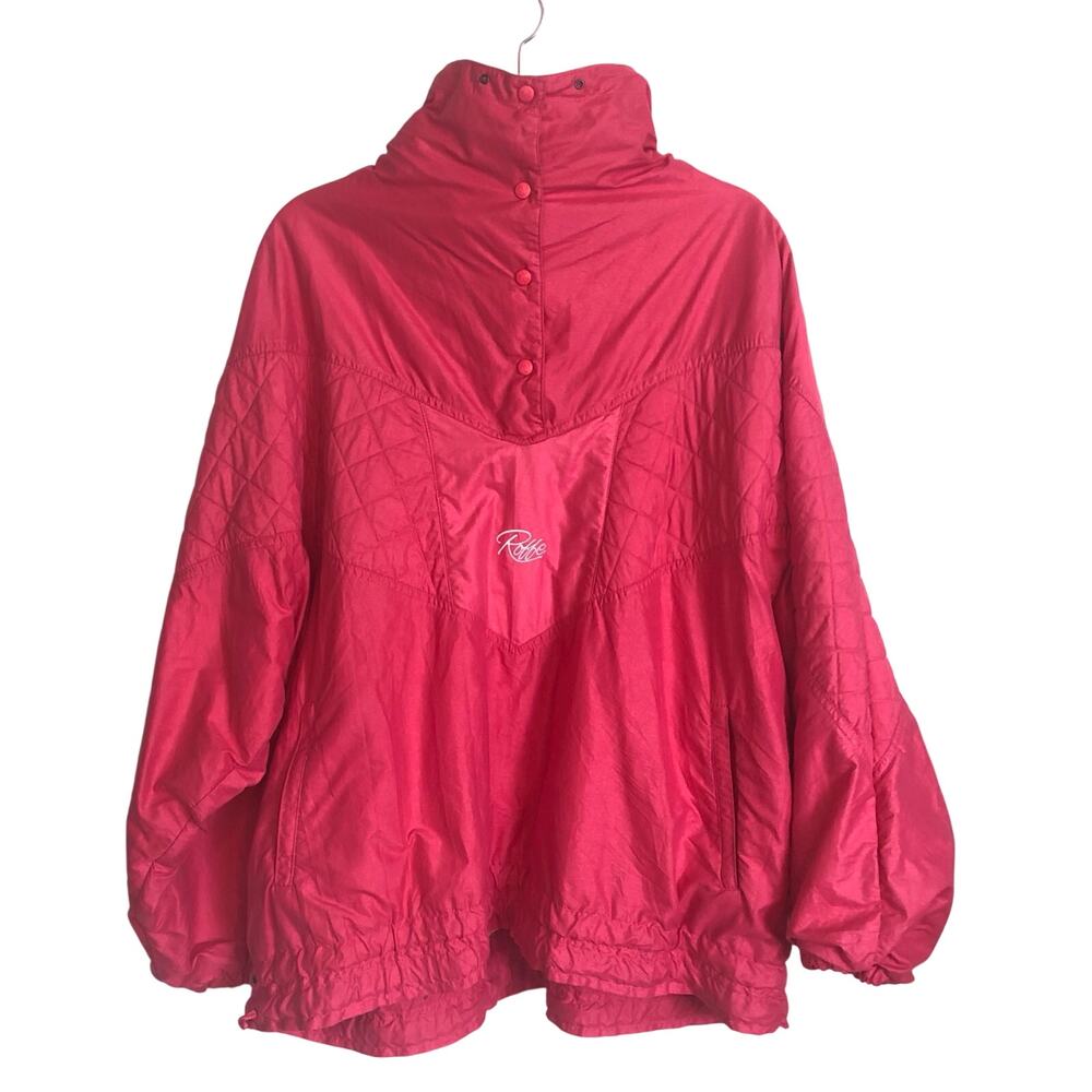 Vintage 80's Roffe Hot Pink Quilted Ski Snow Jacket Ladies Firebird Size Large